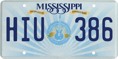 MS license plate HIU386