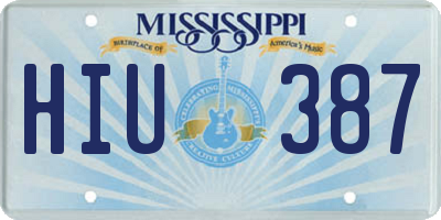MS license plate HIU387