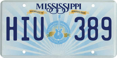 MS license plate HIU389