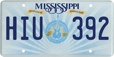 MS license plate HIU392