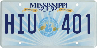 MS license plate HIU401