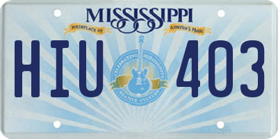 MS license plate HIU403