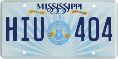 MS license plate HIU404