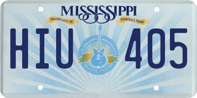 MS license plate HIU405