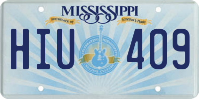 MS license plate HIU409
