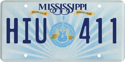 MS license plate HIU411