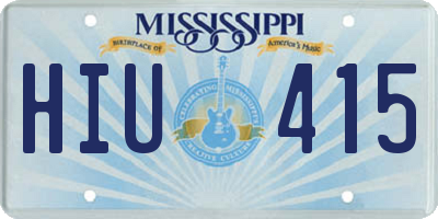 MS license plate HIU415