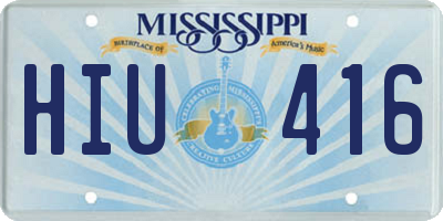 MS license plate HIU416