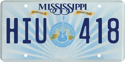 MS license plate HIU418