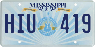 MS license plate HIU419