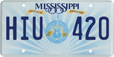 MS license plate HIU420