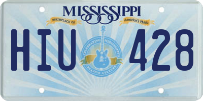 MS license plate HIU428