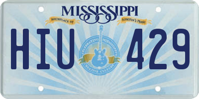 MS license plate HIU429