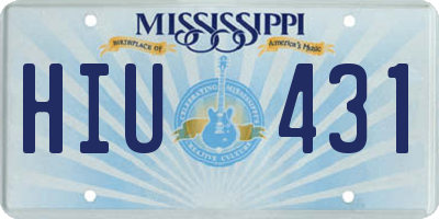 MS license plate HIU431