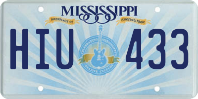MS license plate HIU433