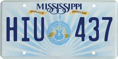 MS license plate HIU437