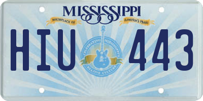 MS license plate HIU443
