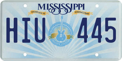 MS license plate HIU445