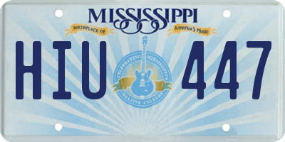 MS license plate HIU447