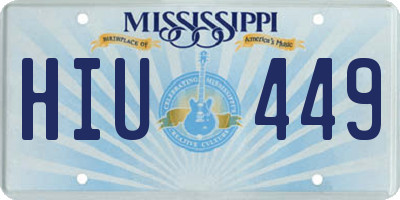MS license plate HIU449
