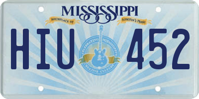 MS license plate HIU452