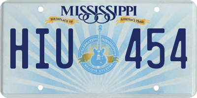 MS license plate HIU454