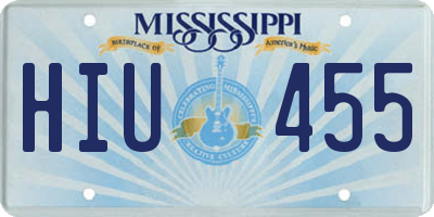 MS license plate HIU455