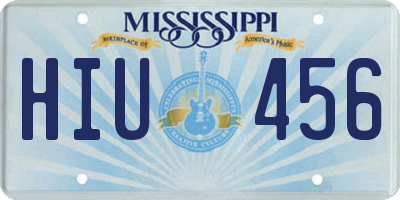 MS license plate HIU456