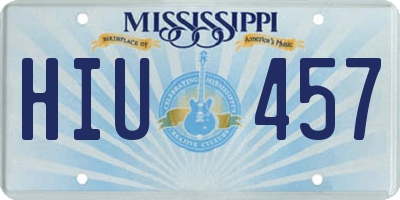 MS license plate HIU457