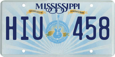 MS license plate HIU458
