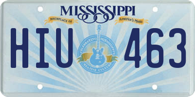 MS license plate HIU463
