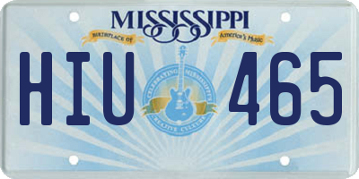 MS license plate HIU465