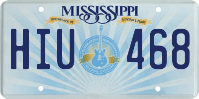 MS license plate HIU468