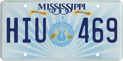 MS license plate HIU469