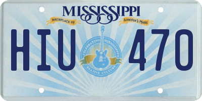 MS license plate HIU470