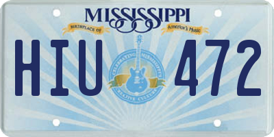 MS license plate HIU472