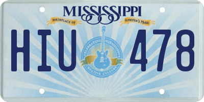 MS license plate HIU478