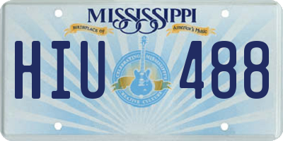 MS license plate HIU488