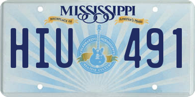 MS license plate HIU491