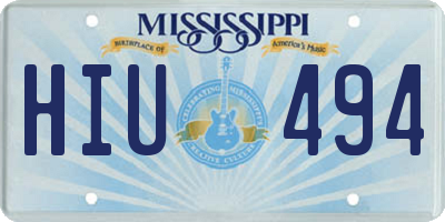 MS license plate HIU494