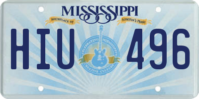 MS license plate HIU496