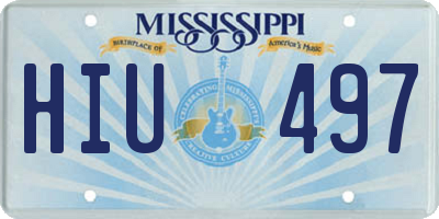 MS license plate HIU497