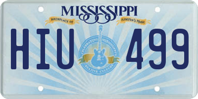 MS license plate HIU499