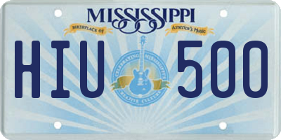 MS license plate HIU500