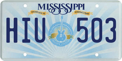 MS license plate HIU503