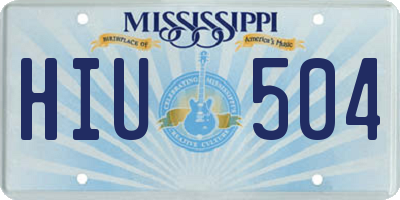 MS license plate HIU504