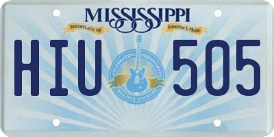 MS license plate HIU505