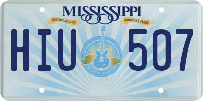 MS license plate HIU507