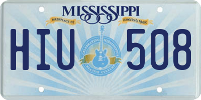 MS license plate HIU508