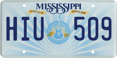 MS license plate HIU509